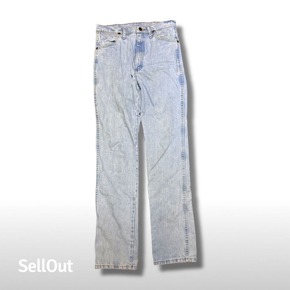 Vintage Wrangler Men's 90s Straight Jeans Blue Size 31x34 - Picture 2 of 7